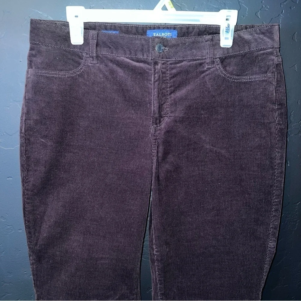 Talbots Heritage Petite Corduroy Pants in Chocolate Brown size:14 P STRAIGHT LEG - Picture 3 of 10